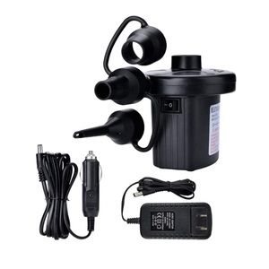 NEW! Electric Air Pump Portable Multi-Use 3 Nozzles Quick-Fill Inflator Deflator
